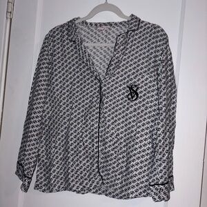Victoria's Secret Black and White Button Down Shirt